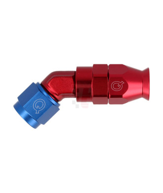 QSP Anschluss (PTFE) 45° Blockwinkel / Alu rot-blau / Dash 10