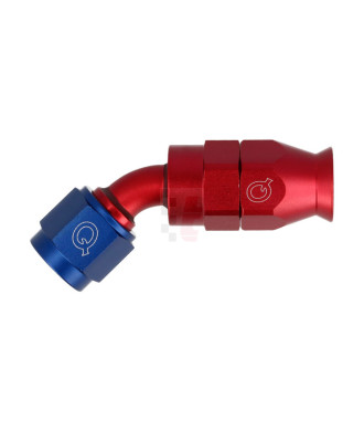 QSP Anschluss (PTFE) 45° Rohrbogen / Alu rot-blau / Dash 06