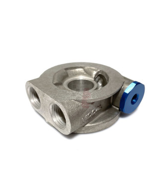 Mocal Ölfilter-Zwischenplatte ohne Thermostat 
mit Innengewinde 1/8" NPT (für Geber Öldruck oder Öltemperatur)