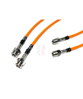 Goodridge Stahlflex-Bremsleitungskit (mit ABE) passend für Porsche 911 2.0-3.3i Bj. 66-89 + Turbo 3.3i (930G) bis Bj. 89 / kunststoffummantelt orange