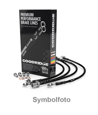 Goodridge Stahlflex-Bremsleitungskit (mit ABE) passend für Porsche 944 + S2 3.0 + Turbo ab Bj'82 mit Kunststoffummantelung schwarz